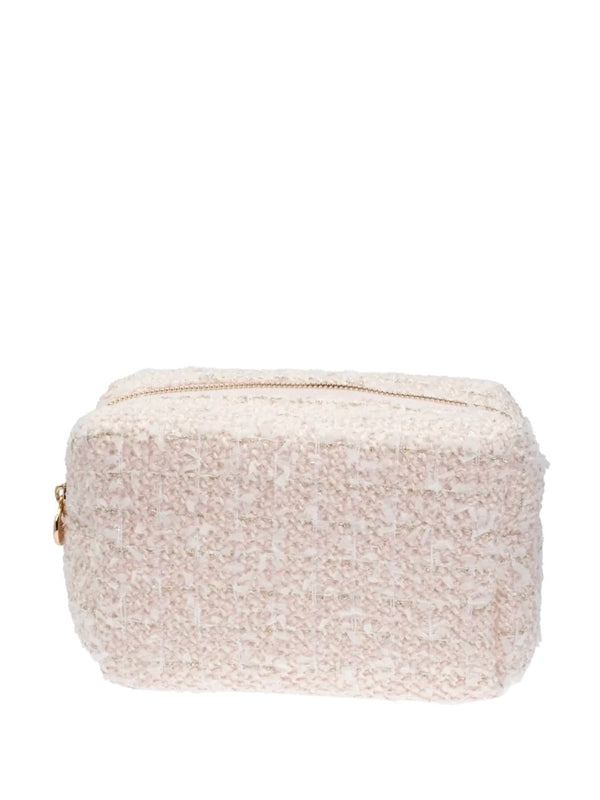 Small Tweed Make-up Pouch, Pale Rose