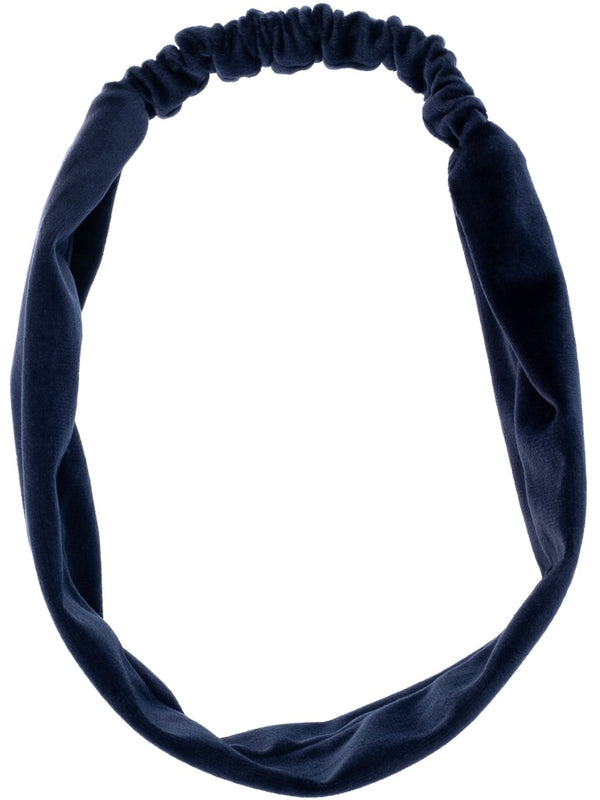Velvet Headband, Navy Blue