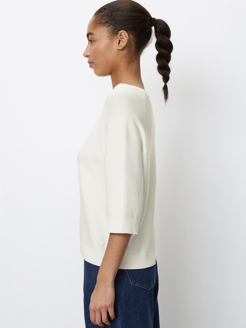Pullover, short sleeves, mini structure, Eggwhite