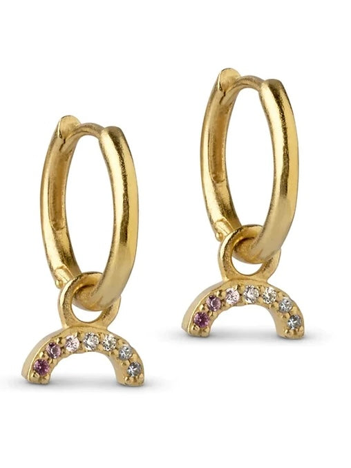 Earring Hoops Sparkling Rainbow, gull