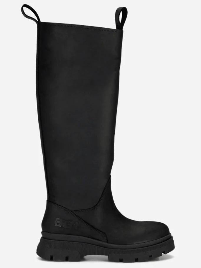 High Leather Boots, New Black