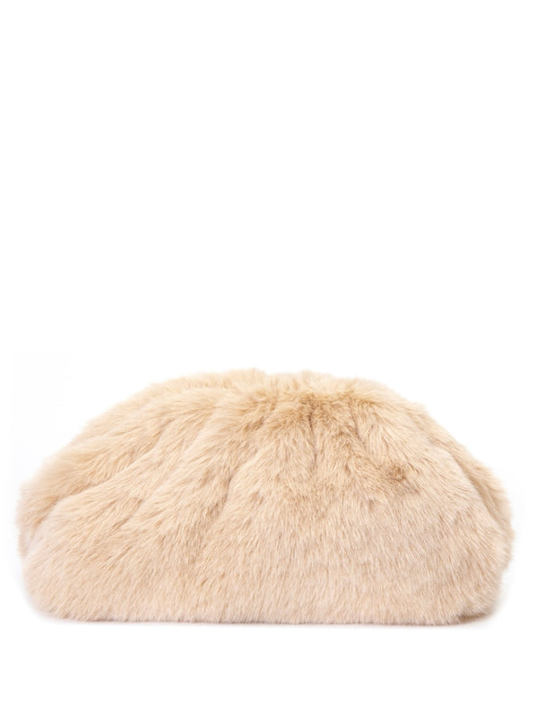 Faux Fur Small Pounch, Sand